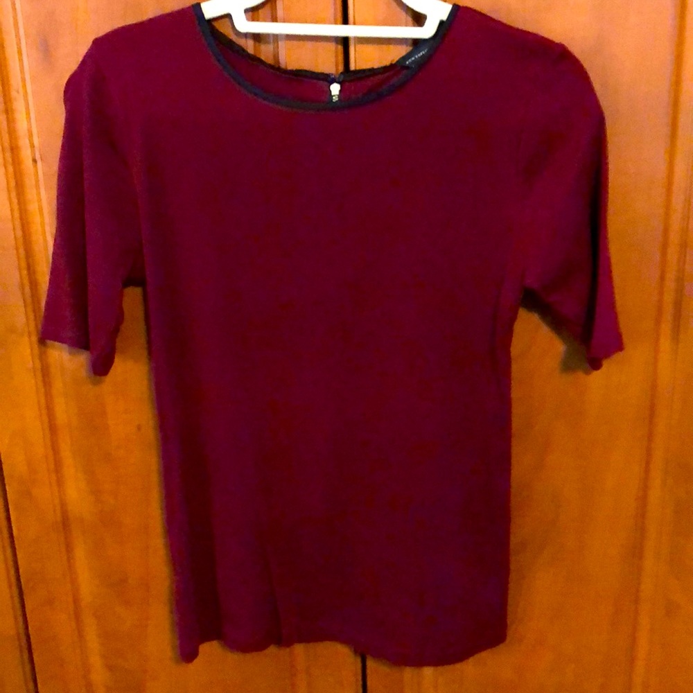 Ann Taylor Medium Burgundy Top with Back Bow